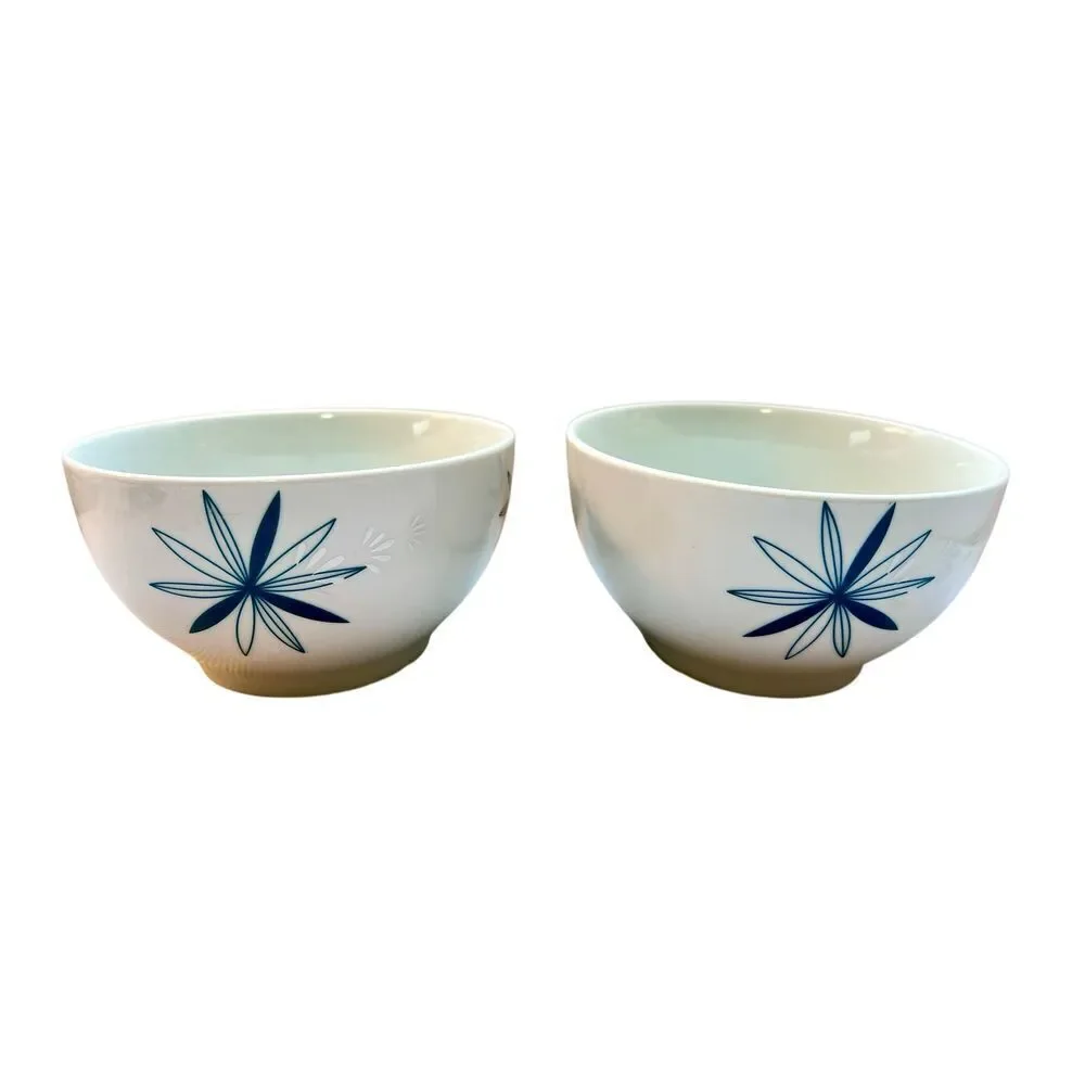 Set of 2 Pier 1 Kui Hua Starburst Atomic Cereal Bowls Discontinued